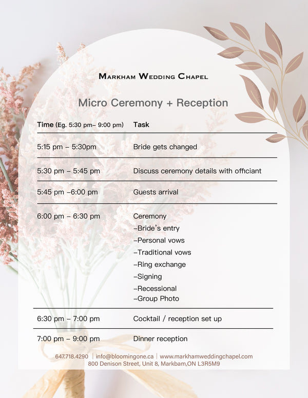 Micro Ceremony + Reception Package