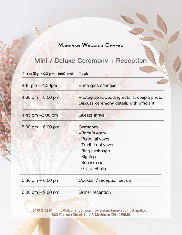 Deluxe Ceremony + Reception Package