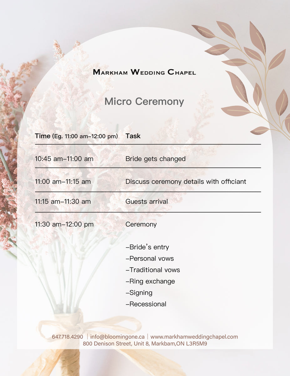 Micro Ceremony Package | Small Wedding Venue Toronto | Markham Wedding ...